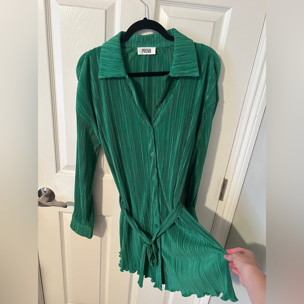Prova Green Striped Dress